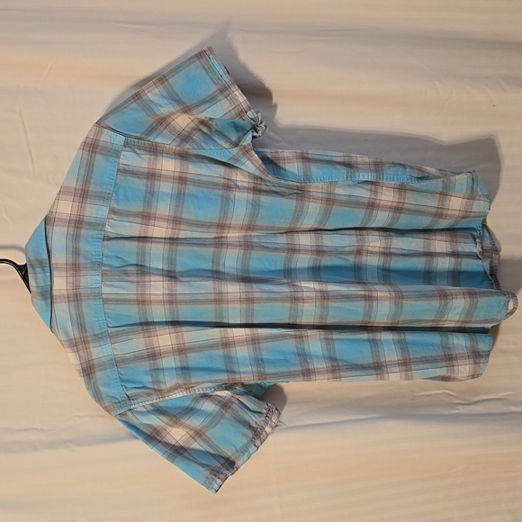 Western, plaid, snap front, short sleeved, shirt - Picture 5 of 5
